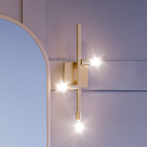A beautiful UEX2532 Mid-Century Modern Wall Sconce with a light on it.