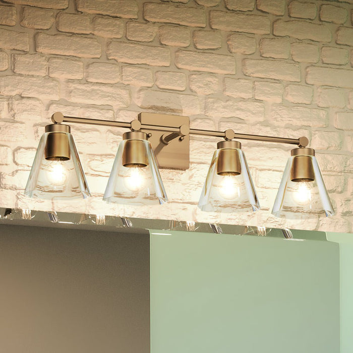 UEX2571 New Traditional Bath Light 10''H x 33''W, Satin Brass Finish, Flagstaff Collection