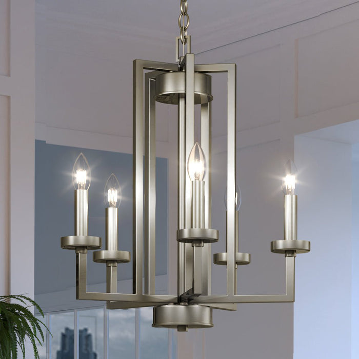 UEX2681 Tudor Chandelier 22''H x 20''W, Brushed Nickel Finish, Marion Collection