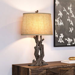 A unique UEX7020 Organic Table Lamp 16''W x 16''D x 27.5''H with an Antique Bronze Finish, Sitka Collection by Urban Ambiance on a
