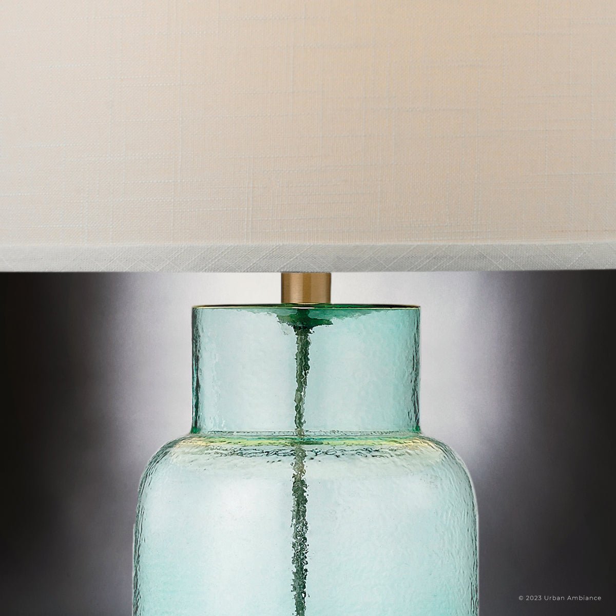Urban Ambiance Luxury Contemporary Table Lamp 16 W x 16 D x 30 H with Modern Farmhouse Elements Seafoam Green Finish and A White Textured