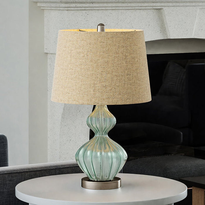 UEX7090 Cottagecore Table Lamp 13''W x 13''D x 25''H, Clear Green Finish, Alton Collection