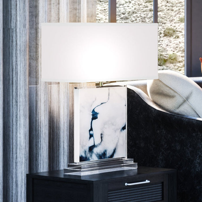 UEX7240 Coastal Table Lamp 19''W x 10''D x 28''H, Blue and White Finish, Leavenworth Collection