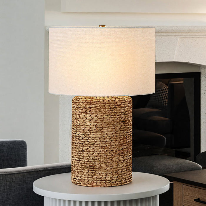 UEX7320 Scandinavian Table Lamp 17.5''W x 17.5''D x 26''H, Natural Brown Finish, Eureka Collection