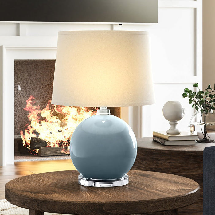 UEX7590 Coastal Table Lamp 15''W x 15''D x 22''H, Shale Blue Finish, Rhinebeck Collection