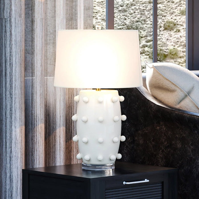 UEX7710 Transitional Table Lamp 15''W x 15''D x 28''H, White Glazed Finish, Cold Spring Collection
