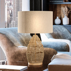Urban Ambiance - Table Lamp - UEX7790 Scandinavian Table Lamp 15.5''W x 15.5''D x 25''H, Natural Brown Finish, Luray Collection -
