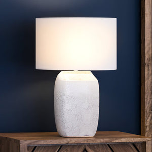 A unique and luxury UEX7870 Modern-Rustic Table Lamp 15''W x 15''D x 23''H, White Finish, Harmony Collection by Urban Ambiance