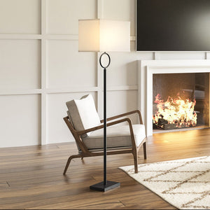 A beautiful living room with a luxury Contemporary Floor Lamp.