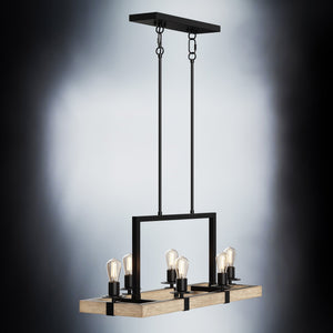 A unique and gorgeous Urban Ambiance UFS2000 Modern Farmhouse Chandelier, 15''H x 33''W, featuring a Matte Black & White Ash Finish from the luxurious Broadway Collection