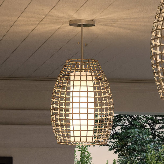 UHP1281 Bohemian Outdoor Pendant 16''H x 12''W, Galvanized Steel Finish, Cleveland Collection