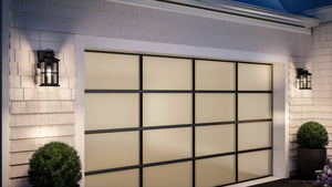A luxurious house adorned with a UHP1290 Transitional Outdoor Wall Sconce 12''H x 5''W, Olde Bronze Finish from the Anaheim Collection by Urban Ambiance and a