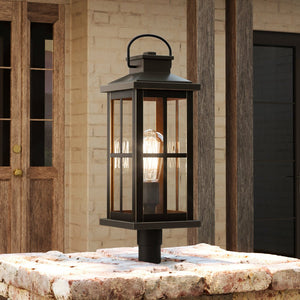 A unique and beautiful lighting fixture, the UHP1293 Transitional Outdoor Post Light 20.25''H x 7''W, Olde Bronze Finish from the Anaheim Collection by Urban Ambiance