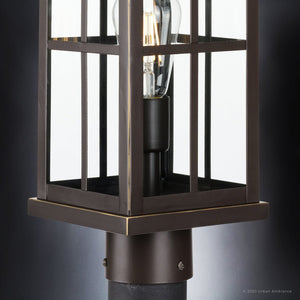 A luxury lighting fixture from the Anaheim Collection, the Urban Ambiance UHP1293 Transitional Outdoor Post Light exudes a gorgeous ambiance with its Olde Bronze Finish.