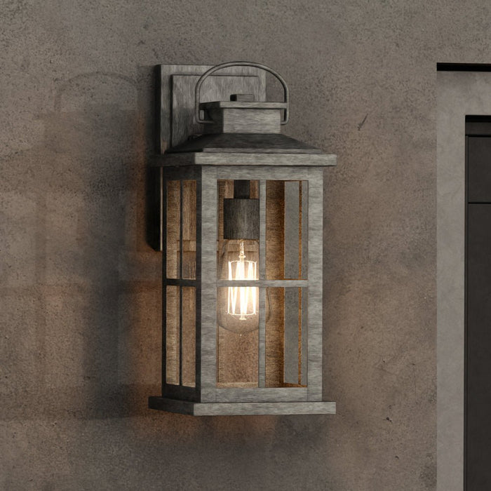 UHP1294 Transitional Outdoor Wall Sconce 12''H x 5''W, Aged Pewter Finish, Anaheim Collection