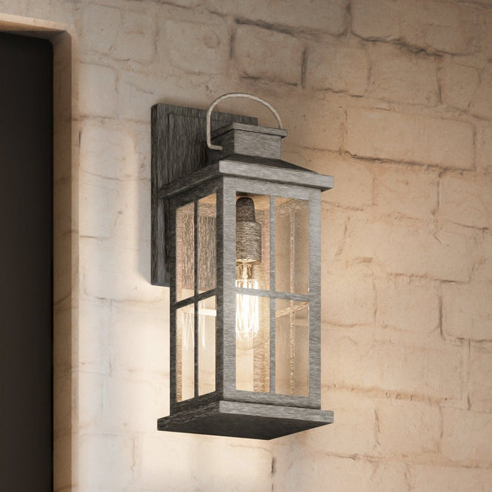 UHP1295 Transitional Outdoor Wall Sconce 14.25''H x 6''W, Aged Pewter Finish, Anaheim Collection