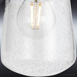 An Urban Ambiance UHP1320 Coastal Outdoor Wall Sconce 11''H x 9''W, Midnight Black Finish, Santa-Ana Collection with a unique lighting fixture.