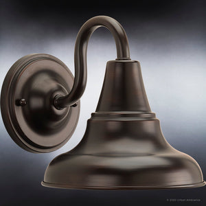 A beautiful Urban Ambiance UHP1360 Industrial Outdoor Wall Sconce 8.25''H x 8''W, Olde Bronze Finish from the Pittsburgh Collection.