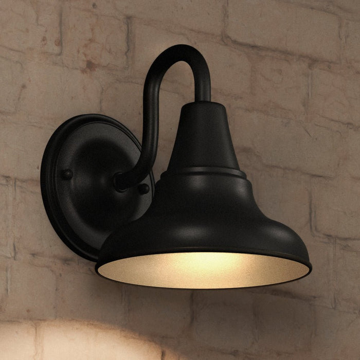 UHP1362 Industrial Outdoor Wall Sconce 8.25''H x 8''W, Midnight Black Finish, Pittsburgh Collection