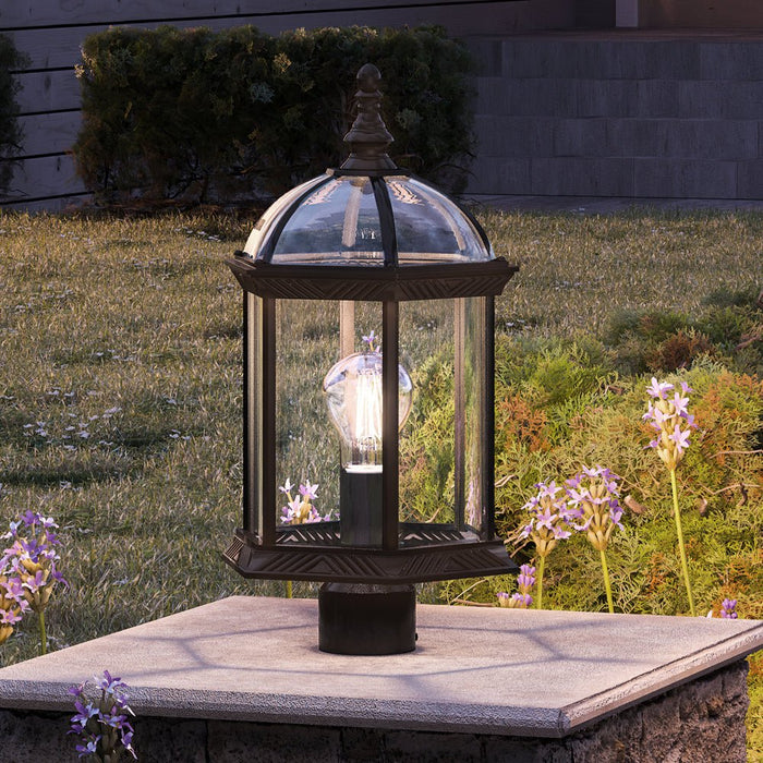 UHP1374 Transitional Outdoor Post Light 18.125''H x 9.75''W, Olde Bronze Finish, Greensboro Collection