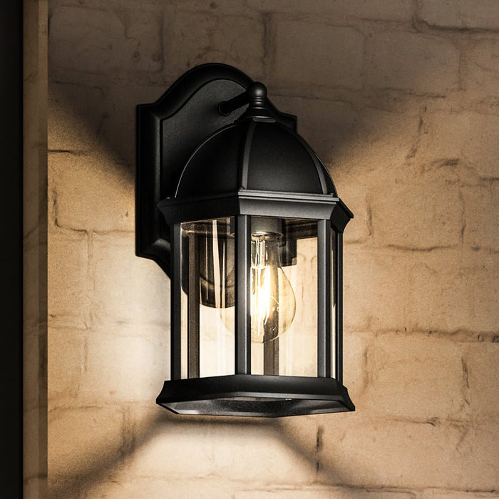 UHP1375 Tudor Outdoor Wall Sconce 11.375''H x 6.5''W, Midnight Black Finish, Greensboro Collection