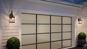 A unique image of a UHP1376 Transitional Outdoor Wall Sconce 15.5''H x 8.125''W, Midnight Black Finish from the Greensboro Collection by