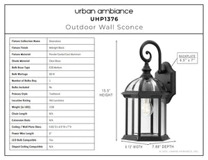 A gorgeous lighting fixture, the Urban Ambiance UHP1376 combines a unique design with its Midnight Black Finish from the Greensboro Collection.