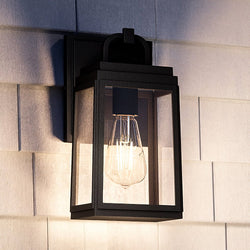 A luxury UHP1380 Farmhouse Outdoor Wall Sconce 11.875''H x 5.5''W, Olde Bronze Finish, Macon Collection by Urban Amb