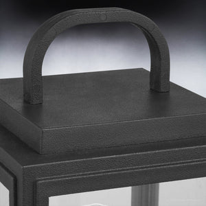 Close-up of the UHP1384 Farmhouse Outdoor Post Light by Urban Ambiance, 15.625''H x 7''W, Macon Collection, featuring an Olde Bronze finish and marine-grade construction against a gradient background.