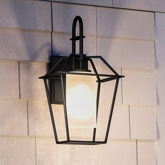 UHP1390 Minimalist Outdoor Wall Sconce 14.875''H x 7.5''W, Midnight Black Finish, Chandler Collection