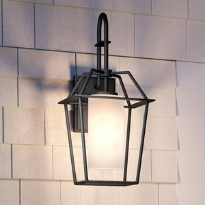 A unique lighting fixture - Urban Ambiance UHP1392 Minimalist Outdoor Wall Sconce 21.625''H x 11''W, Midnight Black Finish, Chandler Collection -