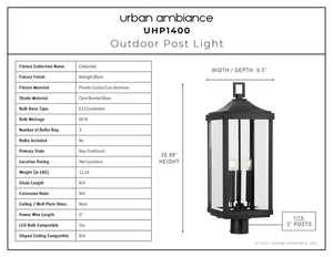 The UHP1400 Farmhouse Outdoor Post Light is a gorgeous lighting fixture.