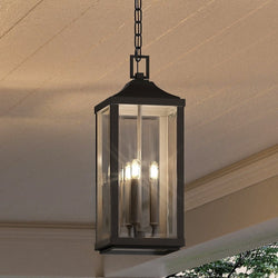 Urban Ambiance - Pendant - UHP1401 Farmhouse Outdoor Pendant 23.75''H x 9.5''W, Midnight Black Finish, Calderdale Collection -