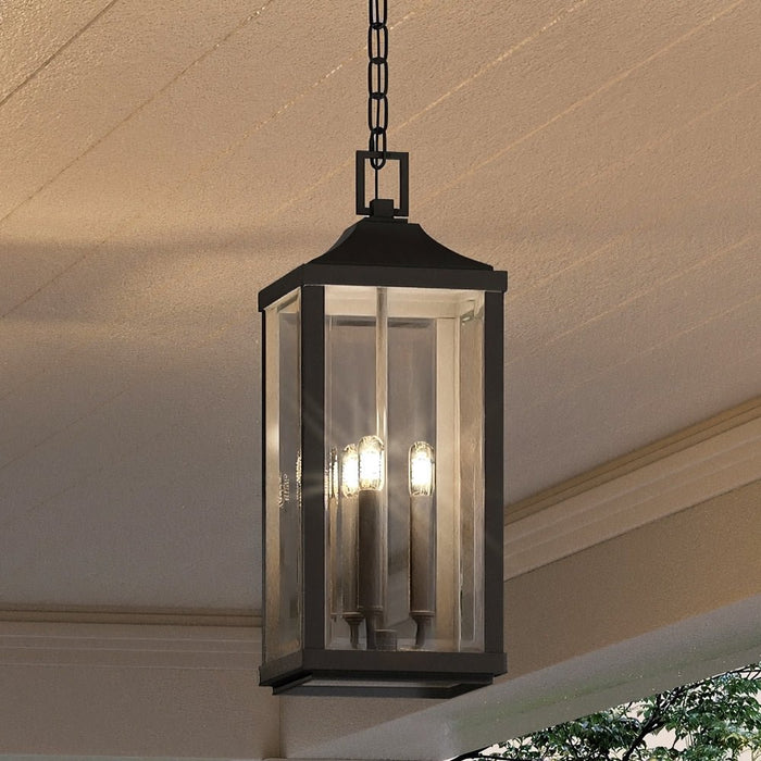 UHP1401 Farmhouse Outdoor Pendant 23.75''H x 9.5''W, Midnight Black Finish, Calderdale Collection