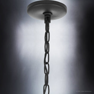 An Urban Ambiance UHP1401 Farmhouse Outdoor Pendant with a chain hanging from it, lighting fixture.