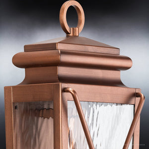 A unique Urban Ambiance UHP1410 Vintage Outdoor Wall Sconce 17.875''H x 8''W, Antique Copper Finish, Buffalo Collection with a gorgeous copper finish.