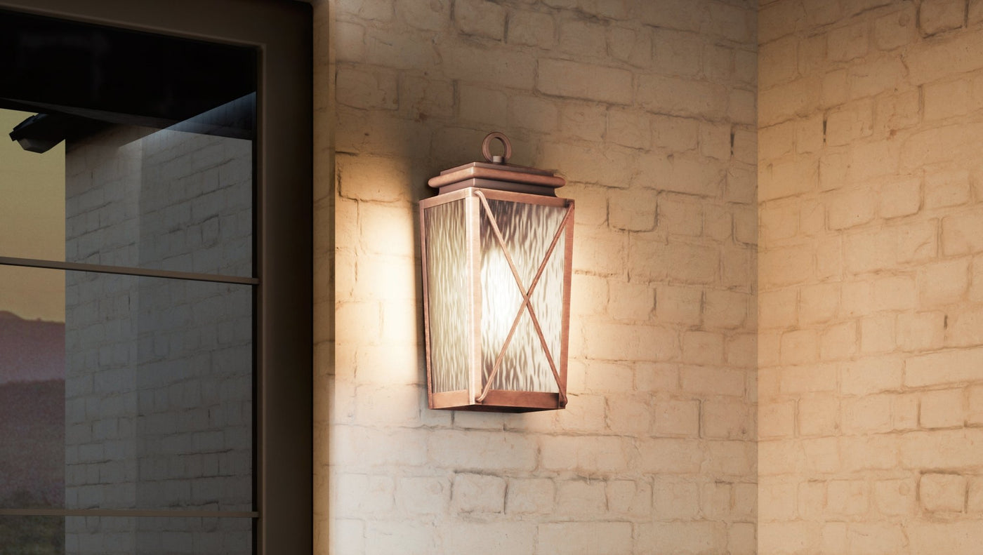 UHP1411 Vintage Outdoor Wall Sconce 21.5''H x 10''W, Antique Copper Fi ...