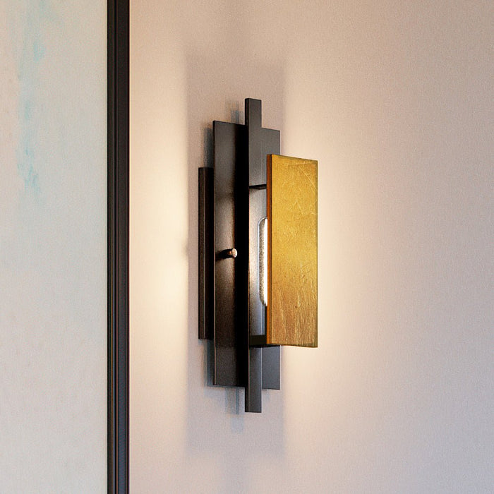 UHP3863 Contemporary Wall Sconce 15.125''H x 5.375''W, Midnight Black Finish, Gambier Collection