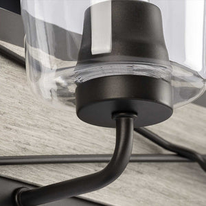 A unique UHP3903 Farmhouse Bath Light with a glass jar attached.