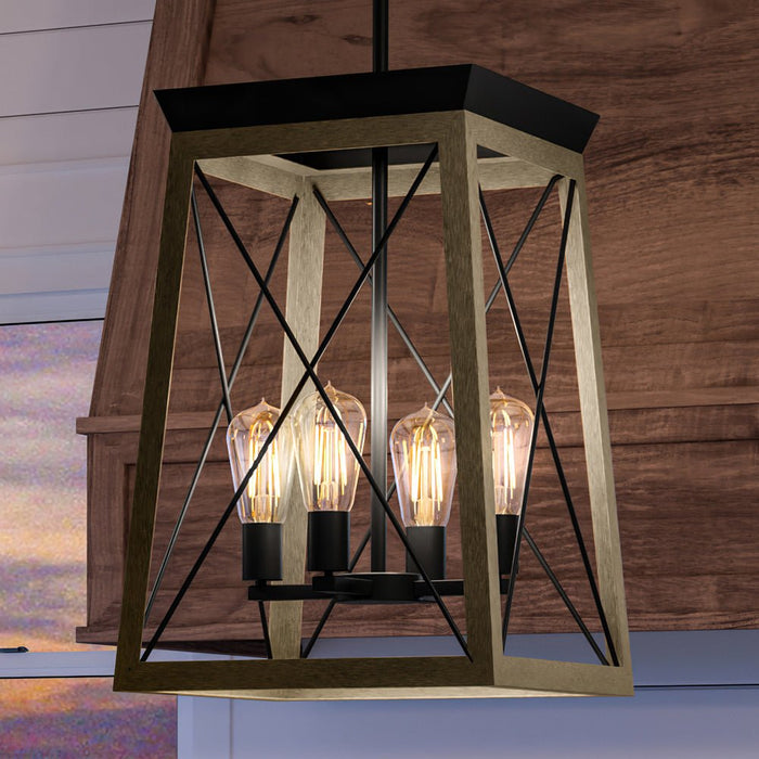 UHP3906 Industrial Chandelier 20.125''H x 15.5''W, Olde Bronze Finish, Berkeley Collection