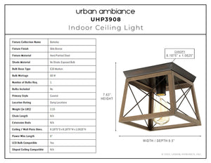 A gorgeous lighting fixture, the UHP3908 Industrial Ceiling Light from the Berkeley Collection by Urban Ambiance features a stunning Olde Bronze Finish.