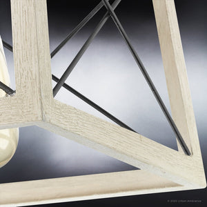A unique and luxury UHP3909 Industrial Ceiling Light 7.625''H x 9.5''W, Charcoal Finish, Berkeley Collection light fixture with a wooden frame and
