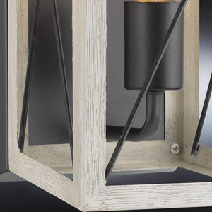 An UHP3911 Industrial Wall Sconce 12''H x 6.875''W, Charcoal Finish, Berkeley Collection by Urban Ambiance is a beautiful lighting fixture with a wooden
