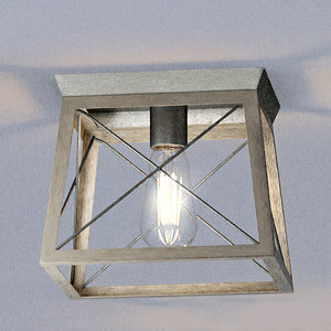 An Urban Ambiance UHP3916 Industrial Ceiling Light, a unique lighting fixture with a galvanized steel finish and metal frame.
