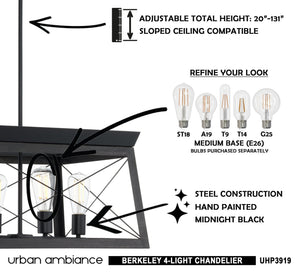 The instructions for how to install the unique UHP3919 Industrial Chandelier from Urban Ambiance.