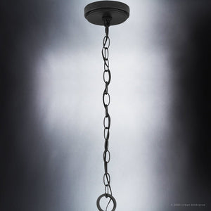 A beautiful UHP3930 Farmhouse Chandelier with a gorgeous Midnight Black Finish, from the Maryborough Collection by Urban Ambiance.