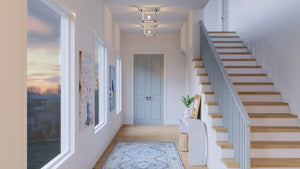 An image of a beautiful UHP3953 Modern Farmhouse Ceiling Light 8''H x 10.375''W, Brushed Nickel Finish, Ballina Collection by Urban Ambiance in a