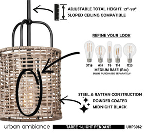 A diagram showing how to make a gorgeous Bohemian rattan pendant light.