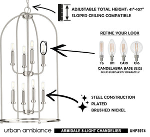 The instructions for the unique UHP3974 Modern Farmhouse Chandelier.