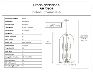 Gorgeous Urban Ambiance UHP3974 Modern Farmhouse Chandelier indoor lighting fixture.